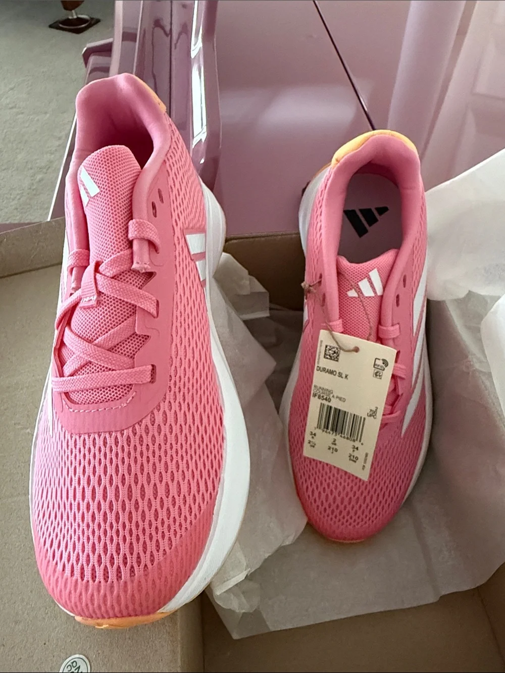 adidas Pink Women's Running Shoes with White Accents